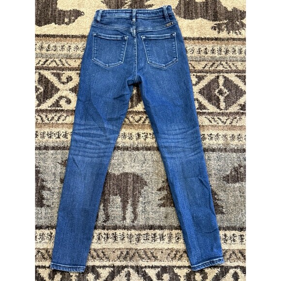 Women’s KanCan High Rise Dark Open Waistband Button Fly Skinny Jean 26 - Picture 3 of 5